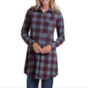 SOFT SURROUNDINGS Mad About Plaid Tunic Top, Petite Extra Small